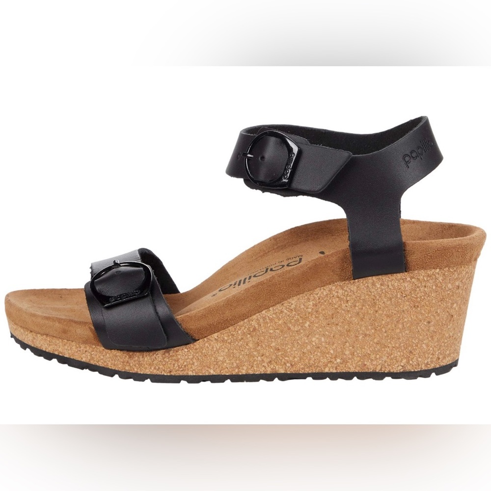 Birkenstock Papillio - Soley Black Wedge Sandal (EU 37) / worn 1/2 times